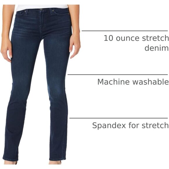 Women's Straight Leg Jeans Blue/Black Santorini 27 Stretch Denim 33in - Picture 3 of 3